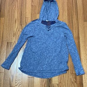 Hooded heather grey girls top